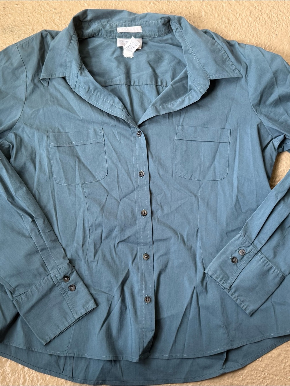 Old Navy Collection Stretch Blue Button-Down Shirt
